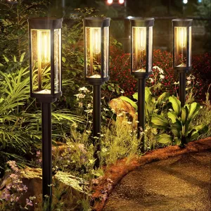 Solar Pathway Lights Outdoor,IP65 Waterproof Auto On/Off Solar Garden Lights Solar Powered Landscape Lighting for Yard Patio Walkway (4)