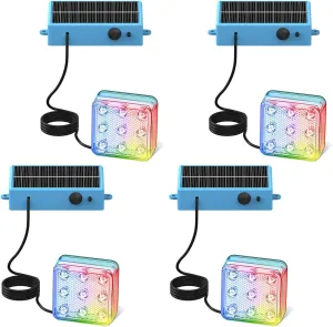 Solar Pool Lights, Pool Lights, 10-Color 4-Mode Light Sensing LED，Underwater Swimming Lighting with Timer Off, 2025 Submersible Pool Lights for Above Ground In-ground Inflatable Pool-4 Pack
