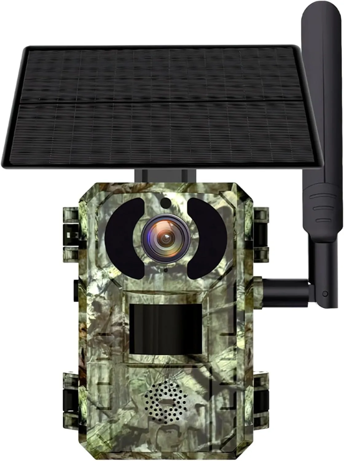Solar-Powered 4G Trail Camera with Infrared Night Vision, 1080P Hd, Rugged Camouflage Design