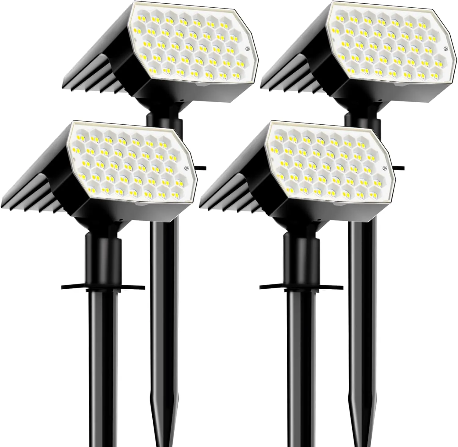 Solar Spot Lights Outdoor - 74 LED 3 Lighting Modes 2-in-1 Solar Landscape Spotlights, IP65 Waterproof Outdoor Solar Lights for Yard Garden Pathway Outside Landscape - 4PK