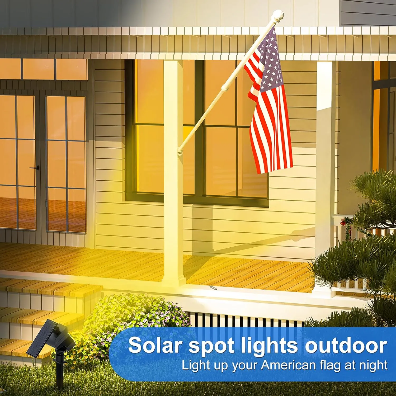 Solar Spot Lights Outdoor Waterproof IP67, 6 Pack - 50 LED Adjustable Solar Powered Landscape Spotlight with 3 Lighting Modes, Stake Light for Outside Yard Lawn Pathway Tree (Warm White)
