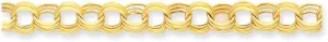 Solid 14k Yellow Gold Lite 11mm Triple Link Pendant Charm Bracelet - with Secure Lobster Lock Clasp