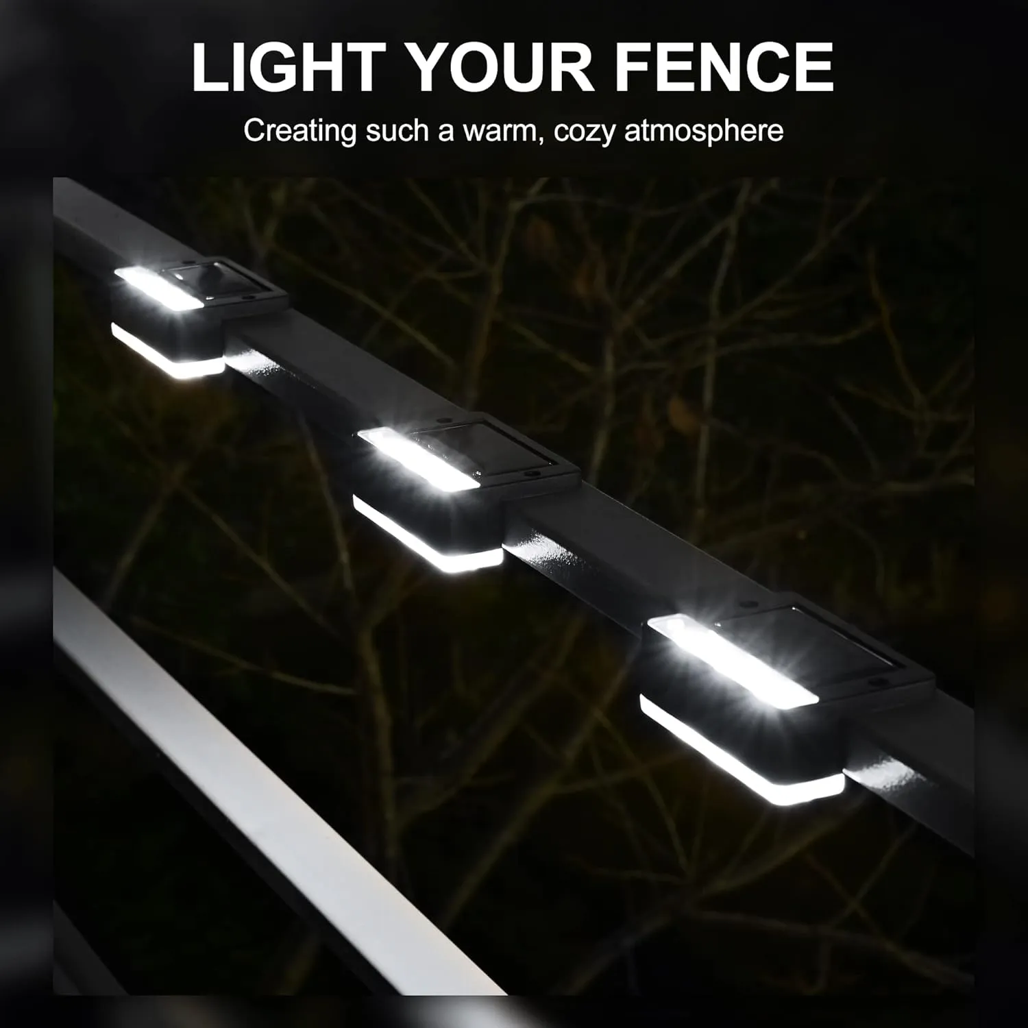 SOLPEX Solar Fence Lights, 6 LEDs Solar Lights Outdoor Waterproof Solar Powered for Deck, Stair, Front Porch, Balcony, Walkway, Garden, Yard, Patio, Pool Decor, IP65 Waterproof (16 Pack, Cold White)