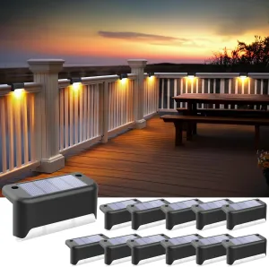 SOLPEX Solar Fence Lights Outdoor, Solar Step Lights Waterproof LED Deck Lights for Stair, Balcony, Railing, Front Porch, Yard, Garden and Patio Decor (12 Pack Warm White)
