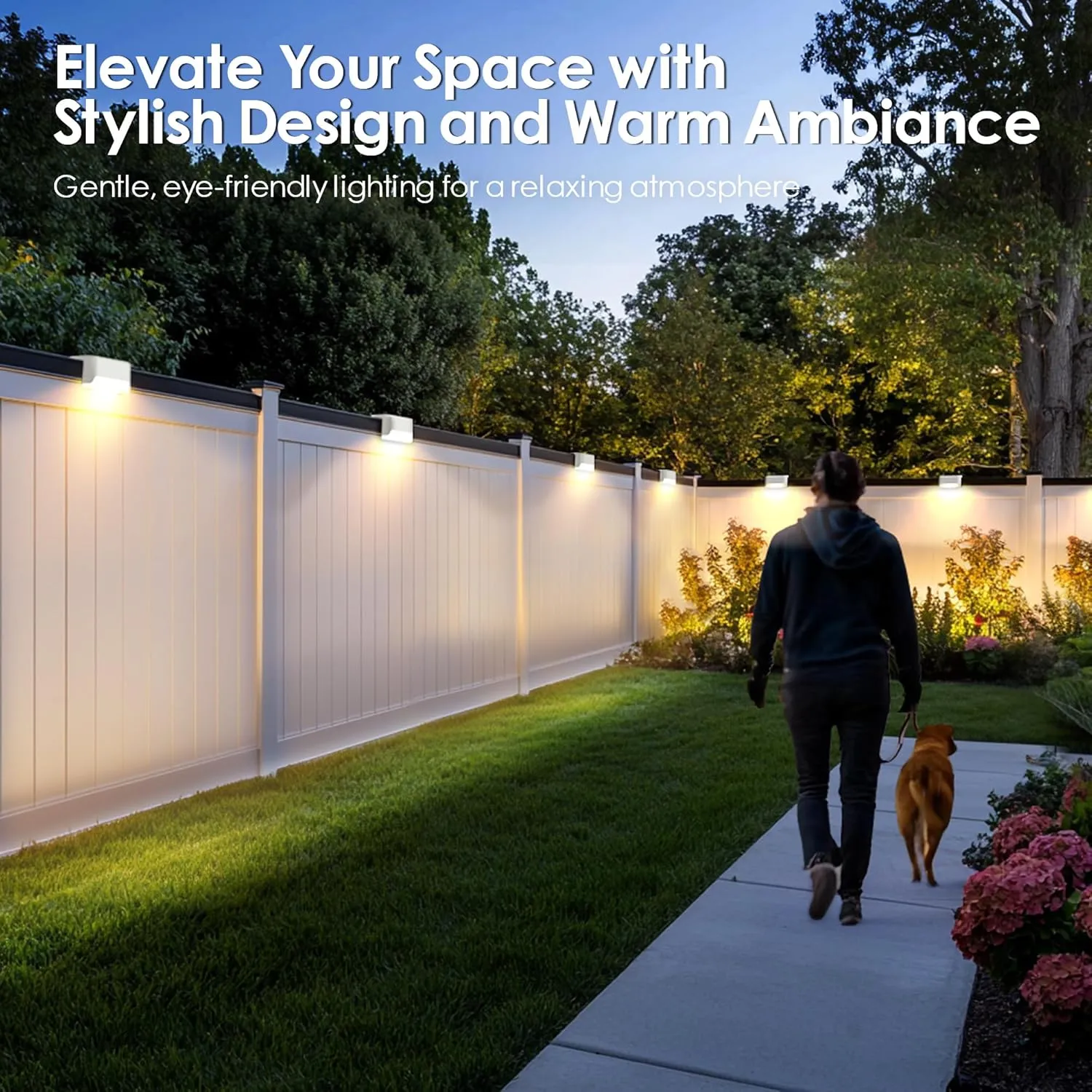 SOLPEX Solar Fence Lights Outdoor, Solar Step Lights Waterproof LED Deck Lights for Stair, Balcony, Railing, Front Porch, Yard, Garden and Patio Decor (8 Pack Warm White)