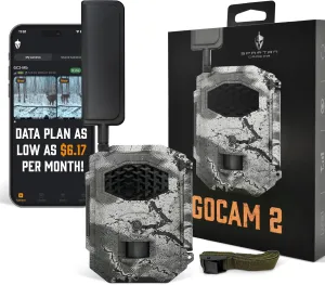 Spartan Camera 2025 Upgrade GoCam2 Cellular APP Control Trail Camera, 4G LTE, 1080P Video, FHD Photos, No Glow, Night Vision, Motion Activated, IP65 Water Resistant (Spartan Areus, Multi-Carrier)