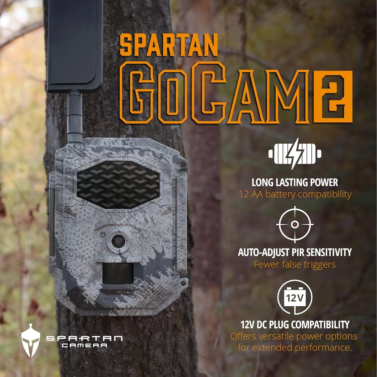 Spartan Camera 2025 Upgrade GoCam2 Cellular APP Control Trail Camera, 4G LTE, 1080P Video, FHD Photos, No Glow, Night Vision, Motion Activated, IP65 Water Resistant (Spartan Areus, Multi-Carrier)