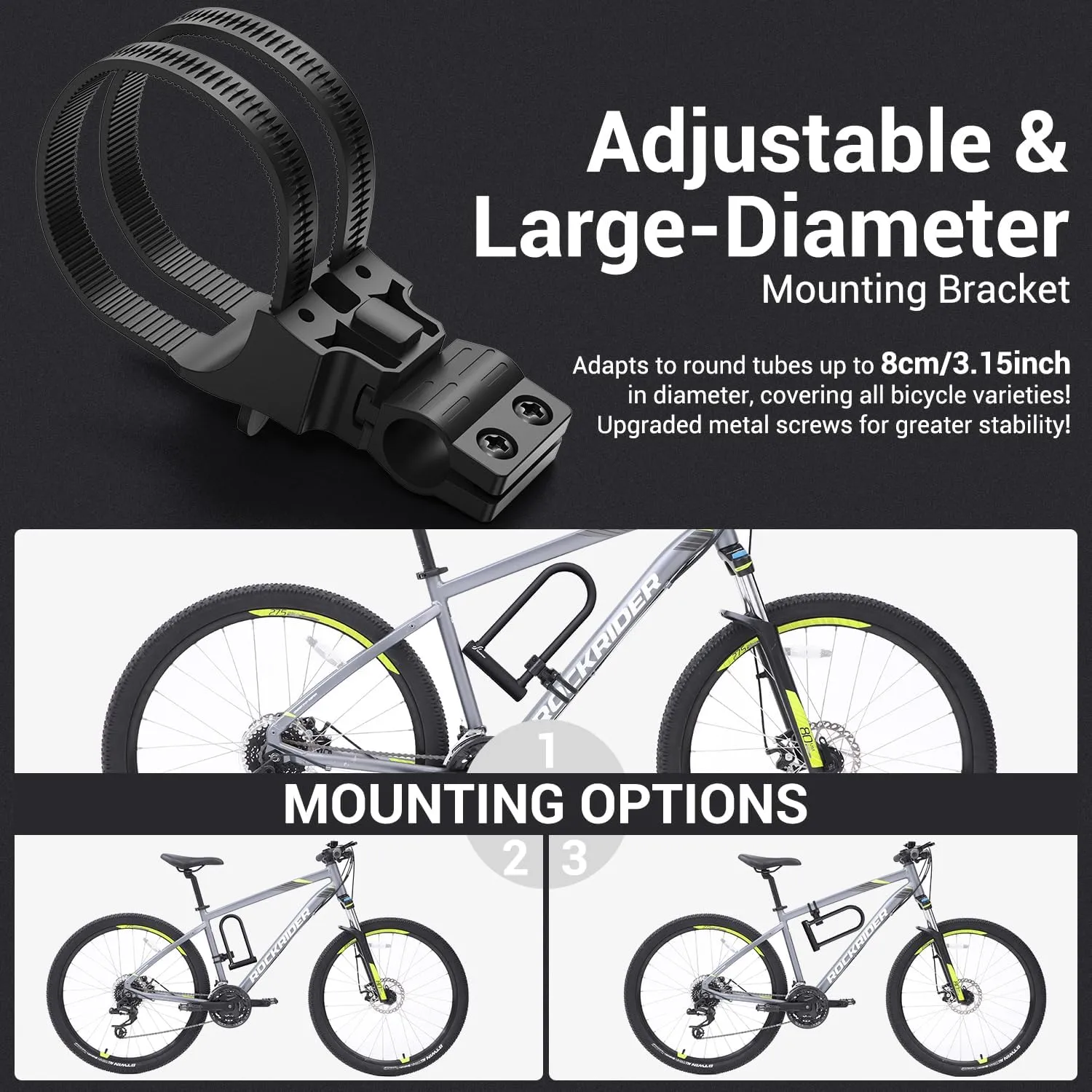 Sportneer Bike Lock: Heavy Duty Bike U Lock with 6ft Security Steel Cable - 18mm Shackle Bicycle U-Locks with Keys and Sturdy Mounting Bracket for Road Mountain Bike Bicycle, Size 11.5''x6.25''