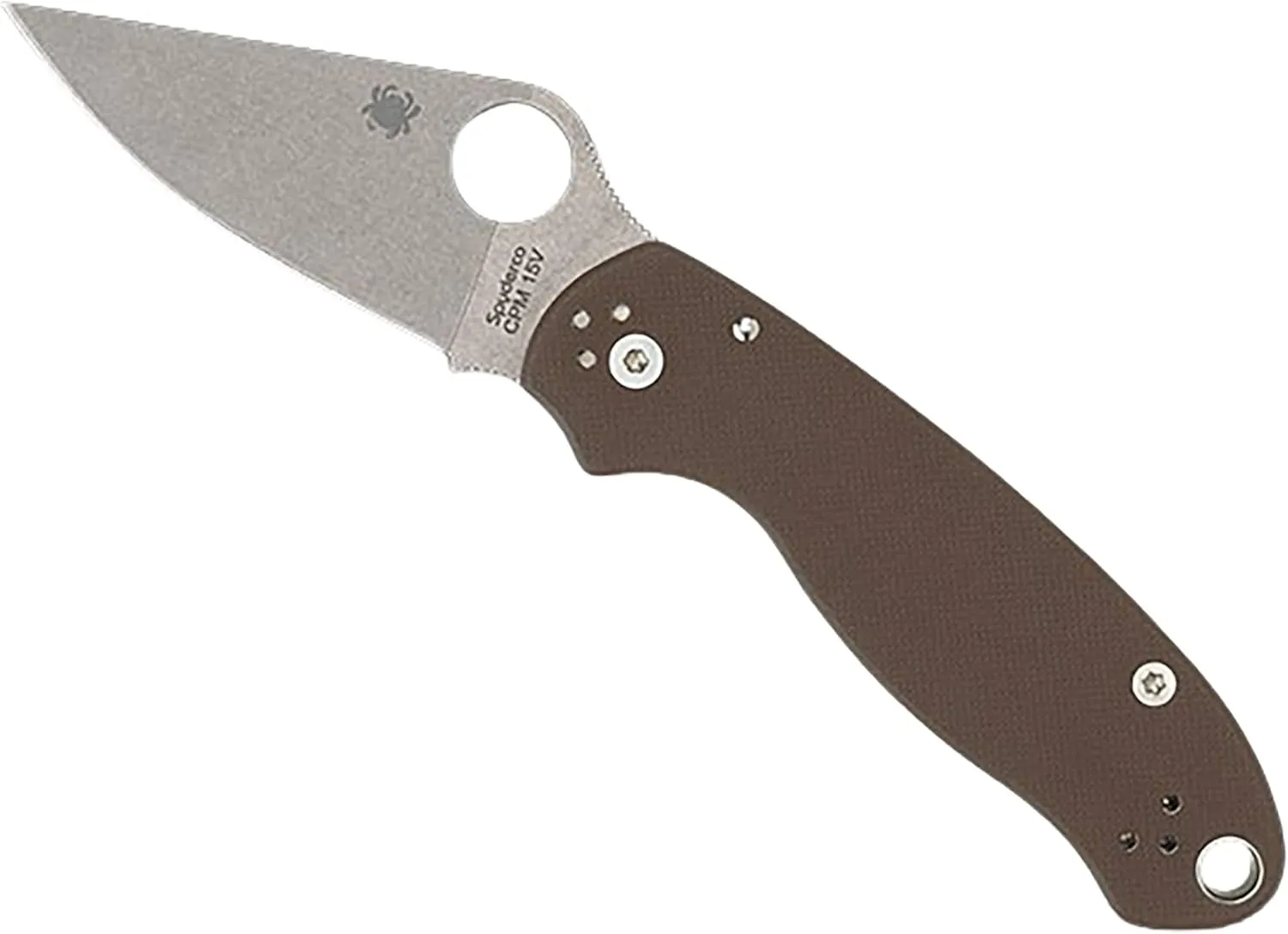 Spyderco Knives para 3 Liner Lock C223GPBN15V Brown G-10 and CPM 15V Carbon Steel Pocket Knife