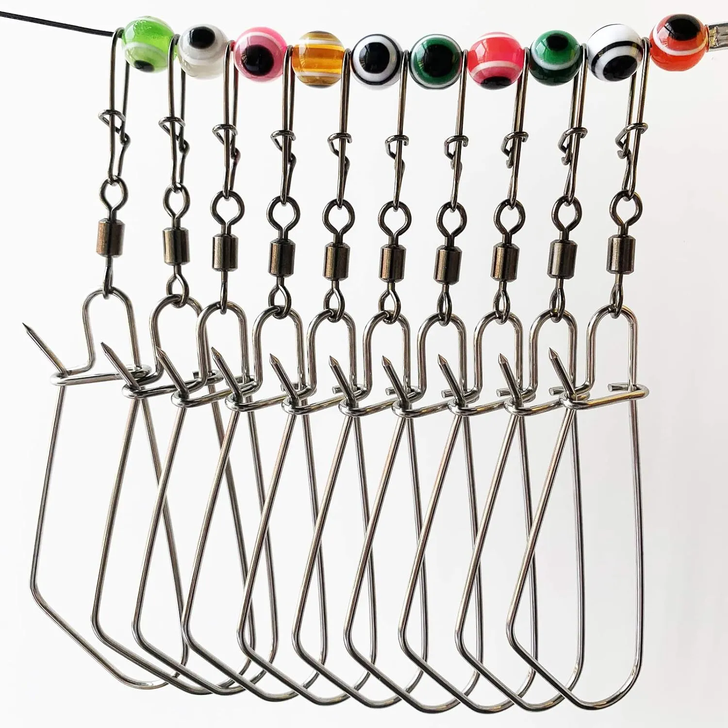 SRRPS PIGEON Fish Stringer with Reel Steel Wire Float Fishing Stringer with 10 Stainless Steel Snaps Fish Lock…