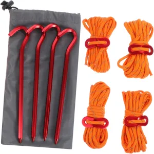 Stable Performance Tent Fixing Nails 4mm Aluminum Alloy Stakes Reflective Rope for Camping Hiking and Outdoor Activities