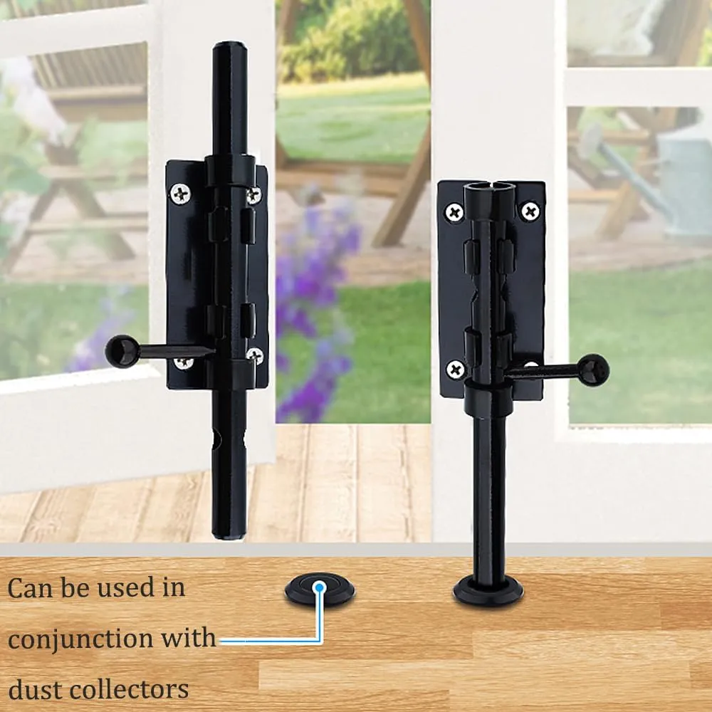 Stainless Steel 8-Inch Black Barrel Bolt Latch Fence/Barn/Dog House/Bedroom Barrel Door Latch