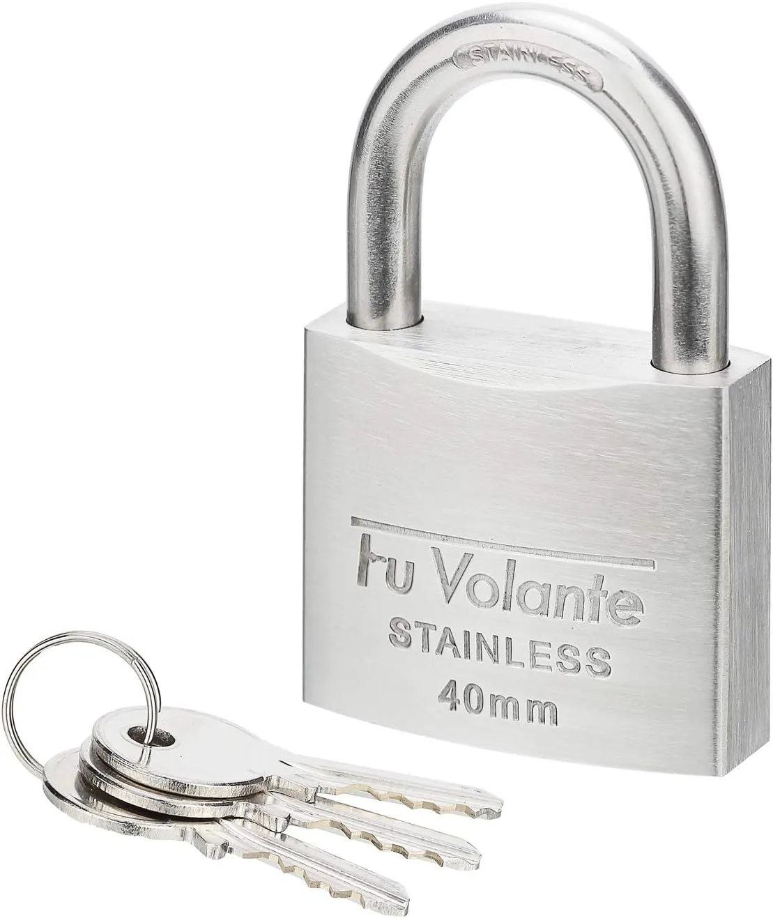 Stainless Steel Pin Tumbler Padlock, 304 Marine Series, Weatherproof Padlock for Outdoor use, 1-9/16 inch Wide Body, Keyed Different - Stainless Steel Body & Shackle