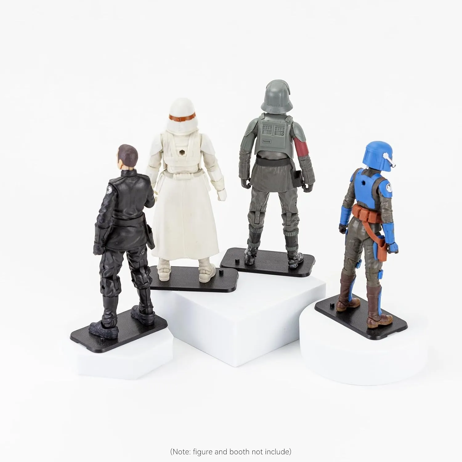 Star Was Black Series 6 inch Action Figure Stand, 1/12 Scale Original Support Display Feet Stands with Multi-Pegs, Figures Toy Organizer Bases Holder Accessories - Black Square - 32Packs