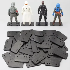 Star Was Black Series 6 inch Action Figure Stand, 1/12 Scale Original Support Display Feet Stands with Multi-Pegs, Figures Toy Organizer Bases Holder Accessories - Black Square - 32Packs