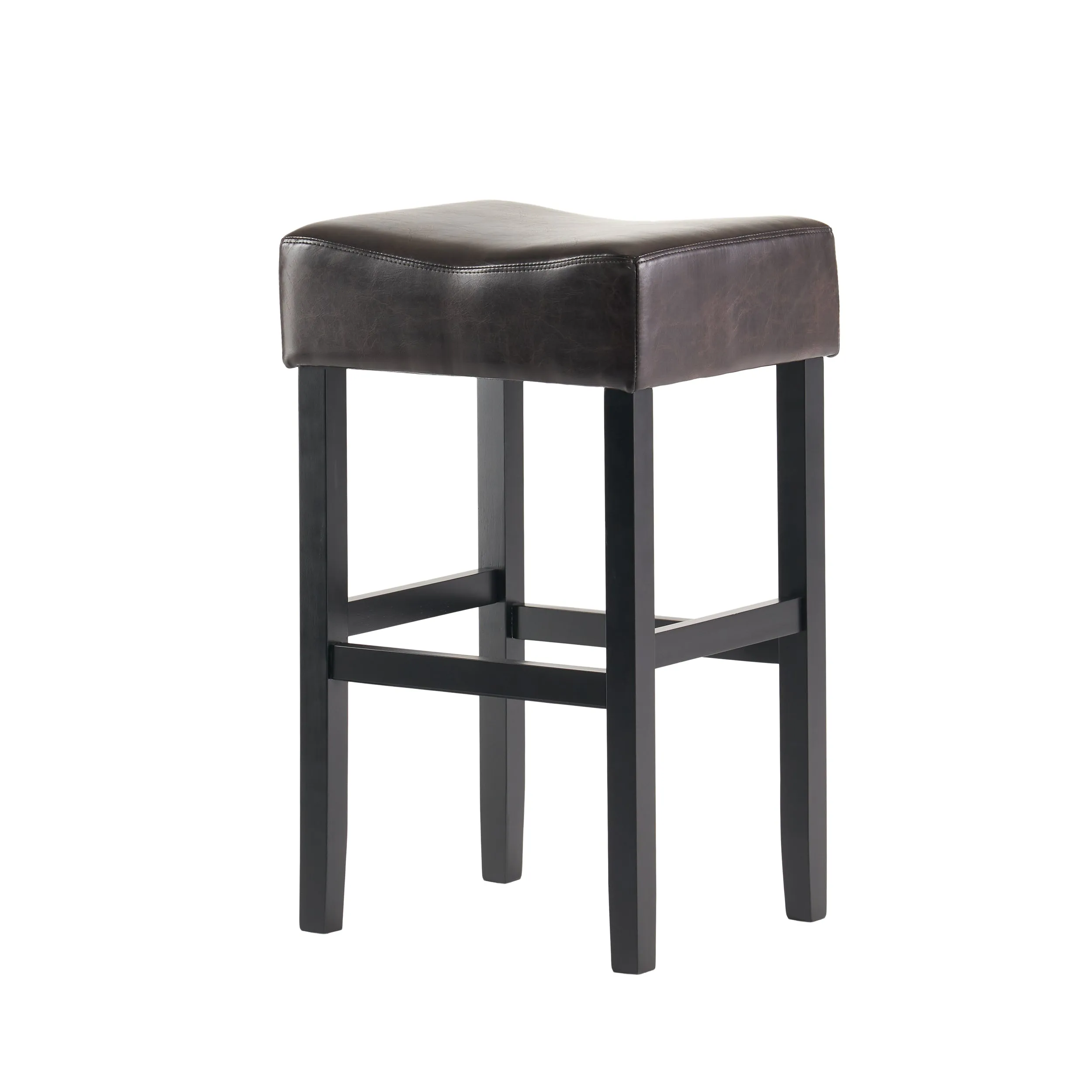Streamdale Faux Leather Bar Stool with Sturdy Rubberwood Legs for Modern Dining