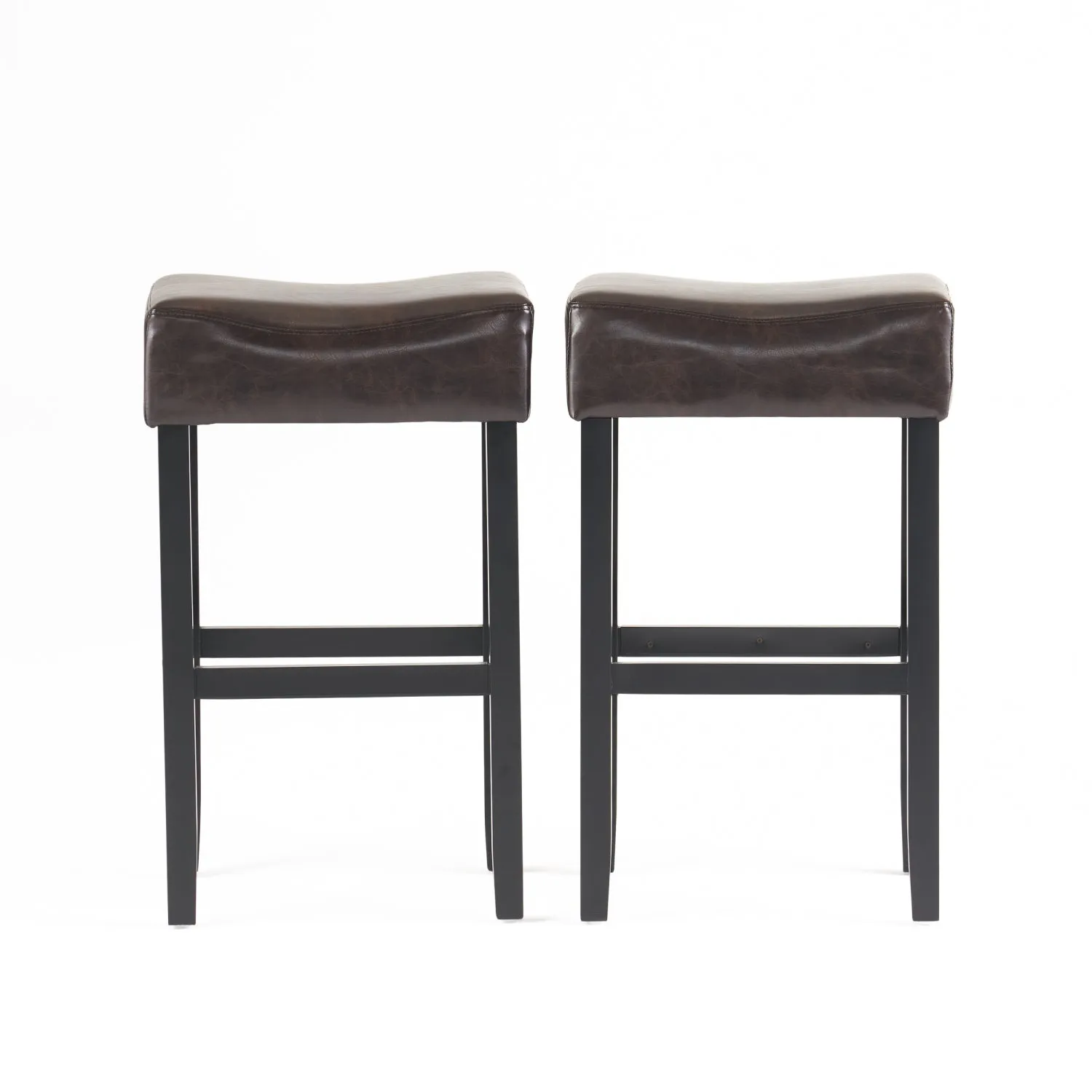 Streamdale Faux Leather Bar Stool with Sturdy Rubberwood Legs for Modern Dining