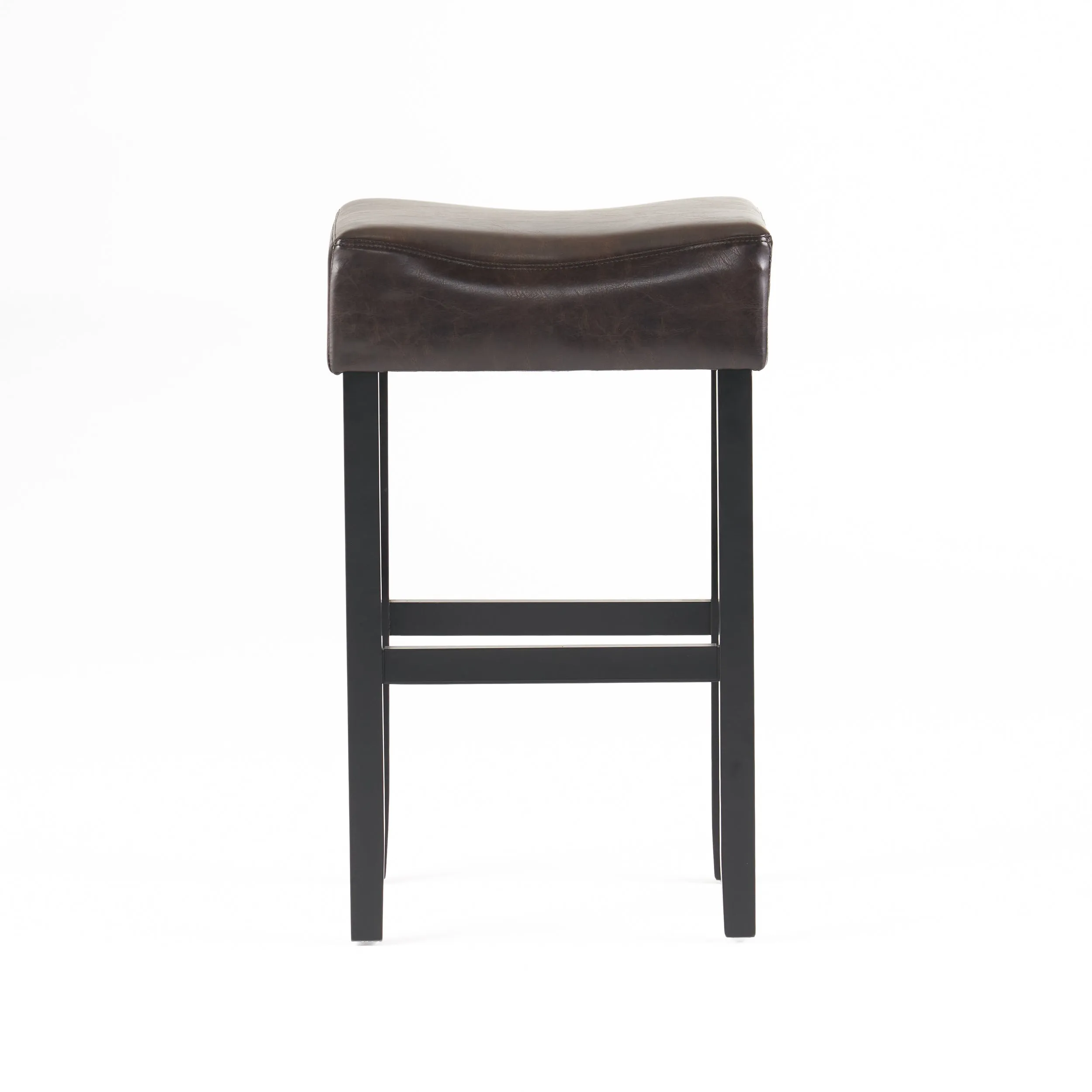 Streamdale Faux Leather Bar Stool with Sturdy Rubberwood Legs for Modern Dining