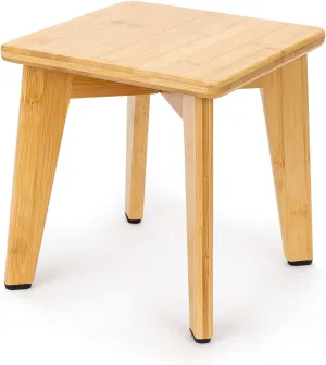 StrongTek Bamboo Step Stool for Kids and Adults, Sturdy and Versatile Short Foot Stool for Bathroom, Kitchen, Bedroom, Compact 10-inch Small Wood Stool, Plant Stand (Natural)