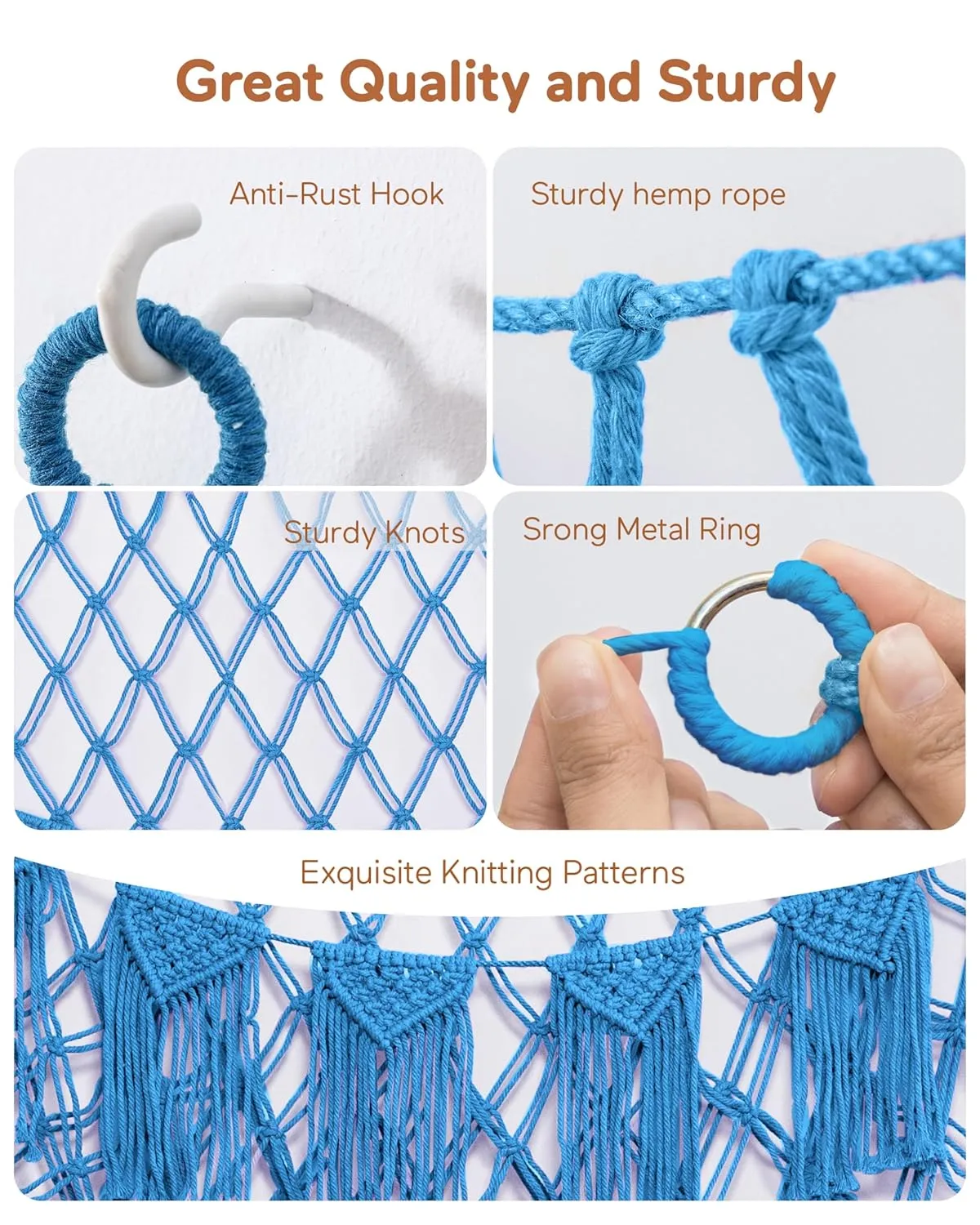 Stuffed Animal Hammock Net with Lights - Big Toy Net Hammock for Organizing Teddy Bear and Stuffy Storage, Xlarge Plushie Net for Kids Bedrooms Playroom Nursery(Blue XL)