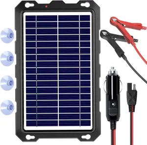 SUNAPEX 12V Solar Trickle Charger for Boat Battery Solar Battery Charger 12 Volt Waterproof 8W Solar Battery Maintainer for Car Truck Boat RV Motorcycle Marine Trailer Battery