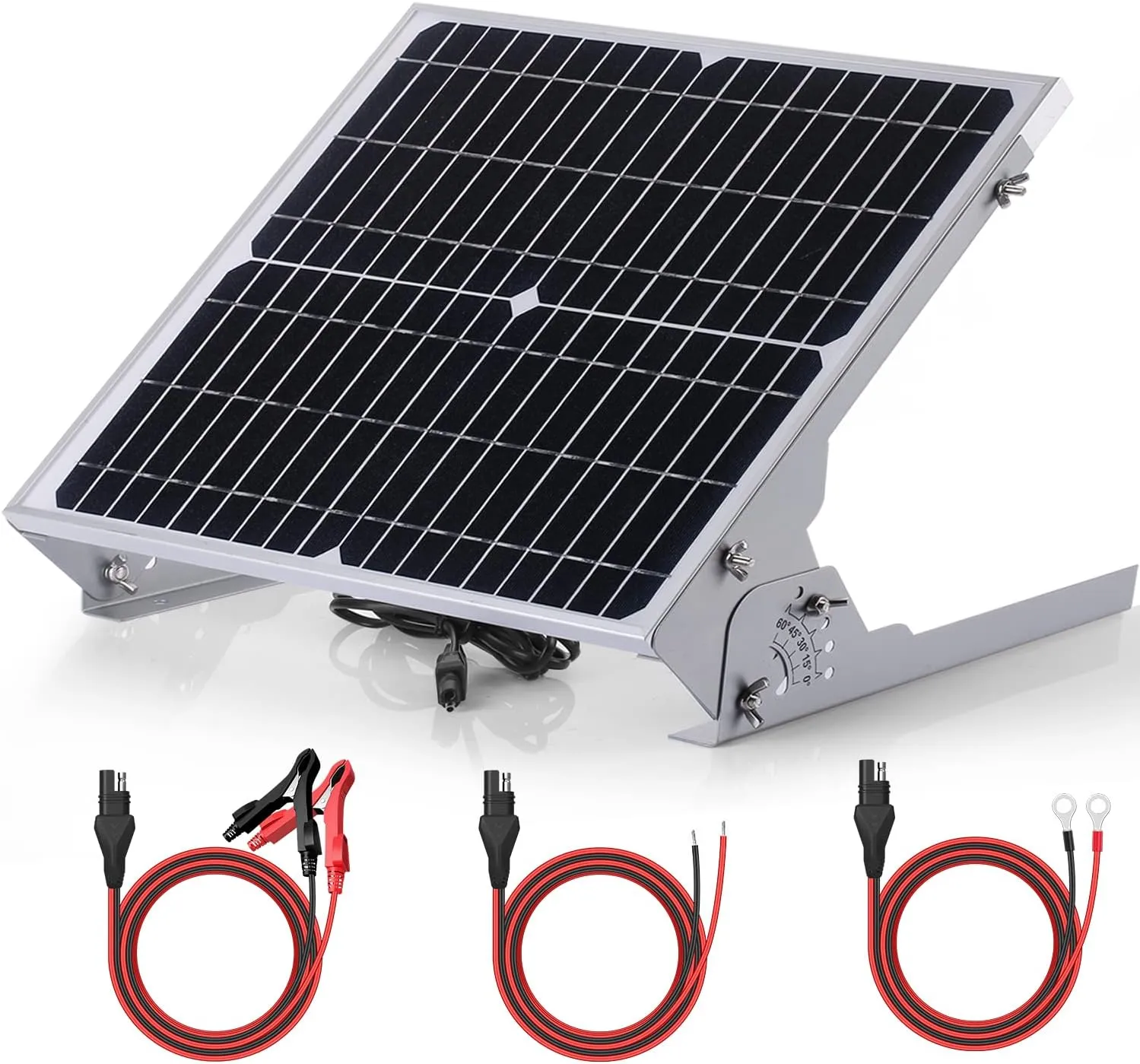 SUNER POWER 20W 12V Solar Battery Charger Maintainer, Built-in Smart MPPT Charge Controller, Adjustable Mount Bracket, Waterproof 20 Watt Solar Panel Kits for Car Automotive Boat Marine RV Trailer