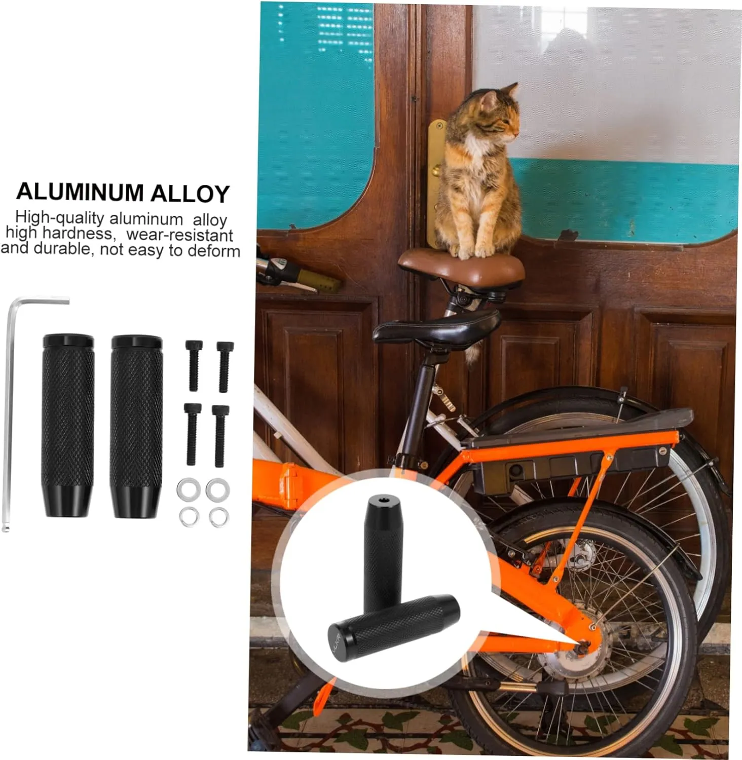 SUPVOX 1 Pair Bicycle Rear Pedal Bicycles Pegs Bicycles Pedal Belly Dancing Stunt Pedal Ski Gloves Wallet Tool