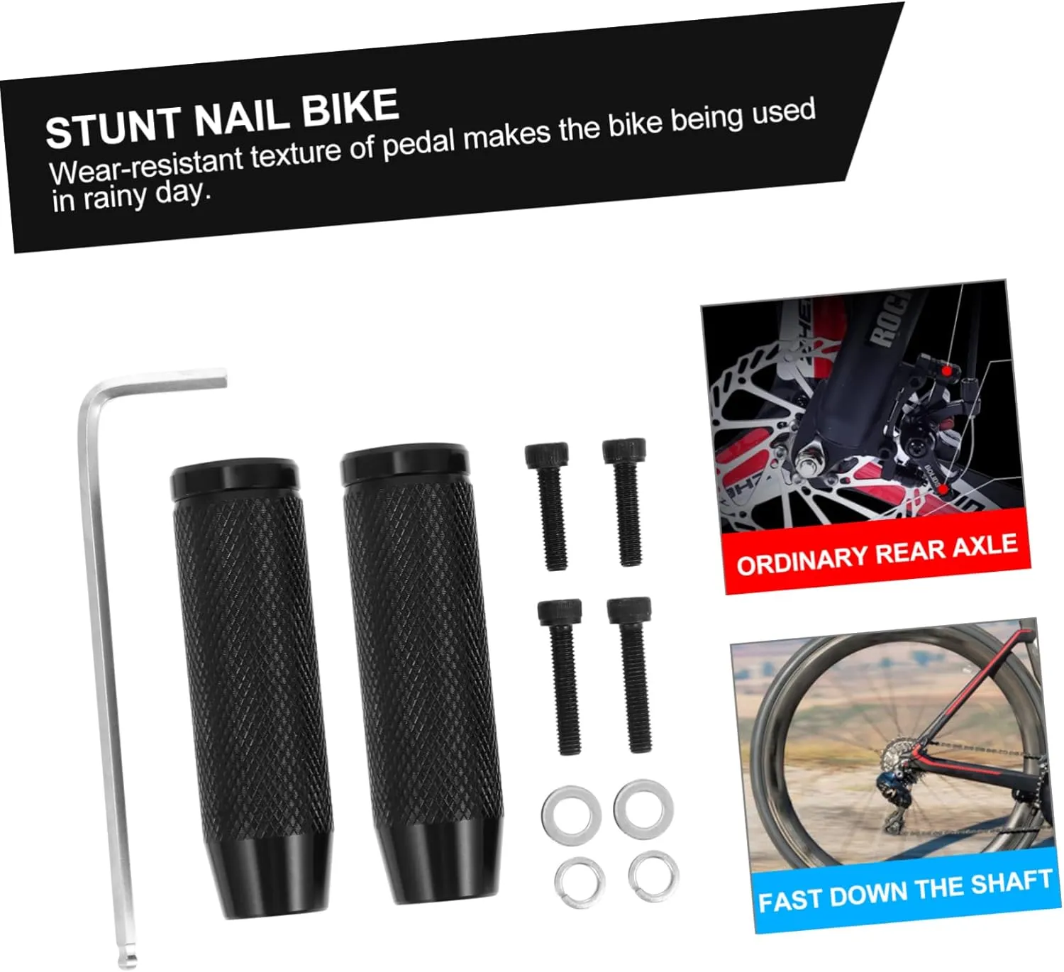 SUPVOX 1 Pair Bicycle Rear Pedal Bicycles Pegs Bicycles Pedal Belly Dancing Stunt Pedal Ski Gloves Wallet Tool