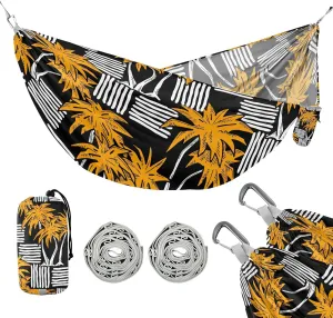 susiyo Portable Camping Hammock Tropical Palm Tree Printed Lightweight Hammock Comfortable Travel Swing with Tree Straps for Camping Hiking Backpacking Travel or Beach - Up to 330lbs
