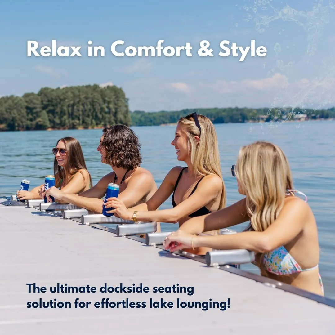 Swim Stool (Espresso Brown, Pair) – Premium Dock Accessory for Water Seating – Adjustable Height for Docks, Pools & Waterside Use – Built-in Cup Holder – UV-Resistant, Durable, Made in the USA
