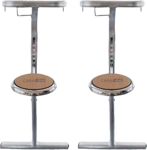Swim Stool (Espresso Brown, Pair) – Premium Dock Accessory for Water Seating – Adjustable Height for Docks, Pools & Waterside Use – Built-in Cup Holder – UV-Resistant, Durable, Made in the USA
