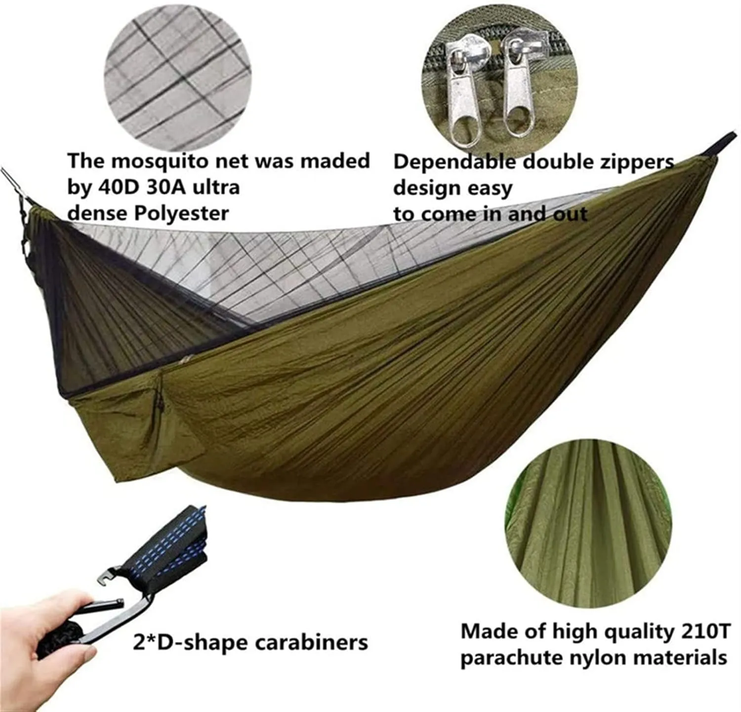 Swing Set Camping Hammock, Portable Travel Hammock with Net and Rainfly, Tree Light Hammock Tent for Outdoor Backyard Hiking Swing Seat (Color : Blue and Black)