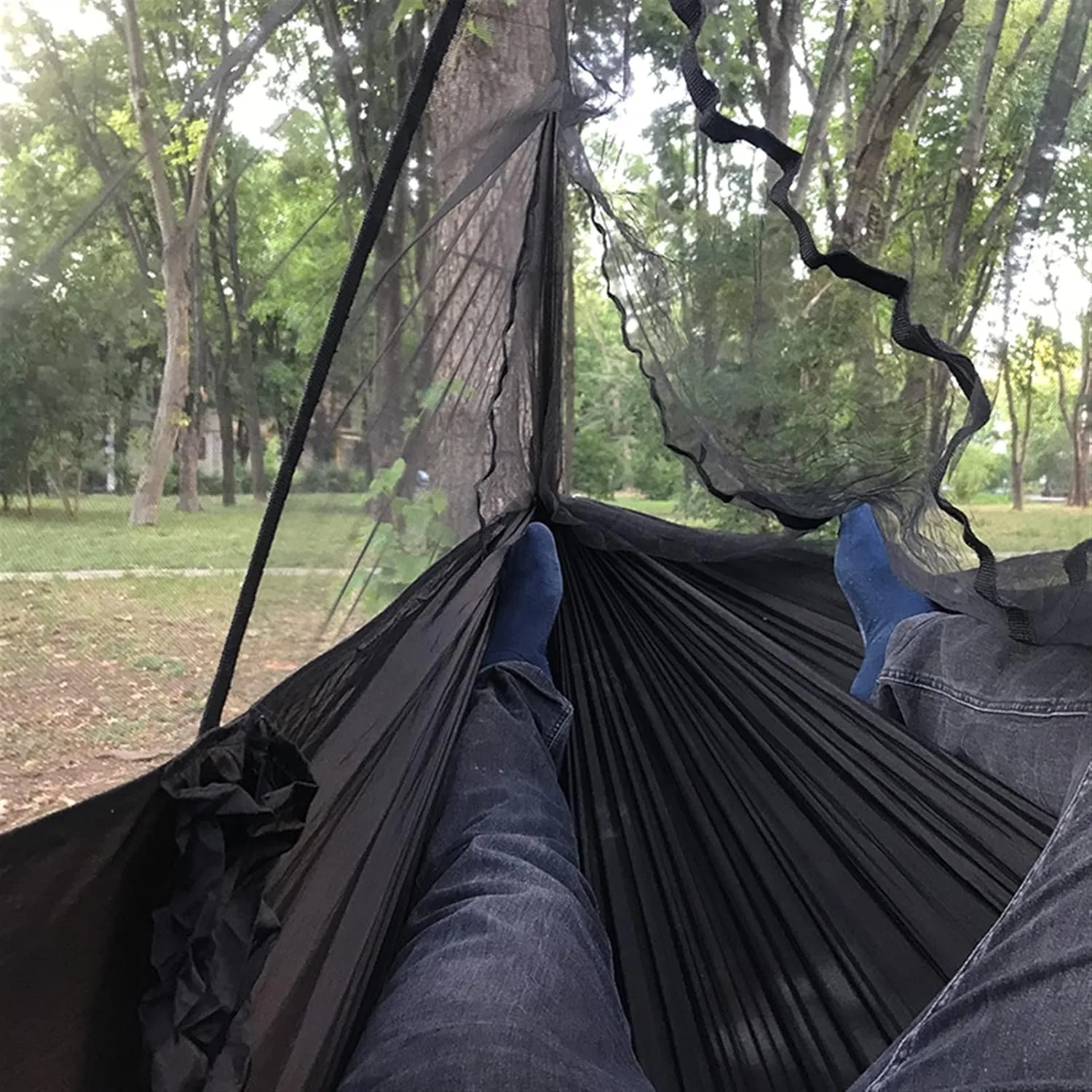 Swing Set Ultra Light Net Hammock, Tent Net, Outdoor Backyard Hiking Backpack, Travel Camping Double Swing Seat (Color : D)