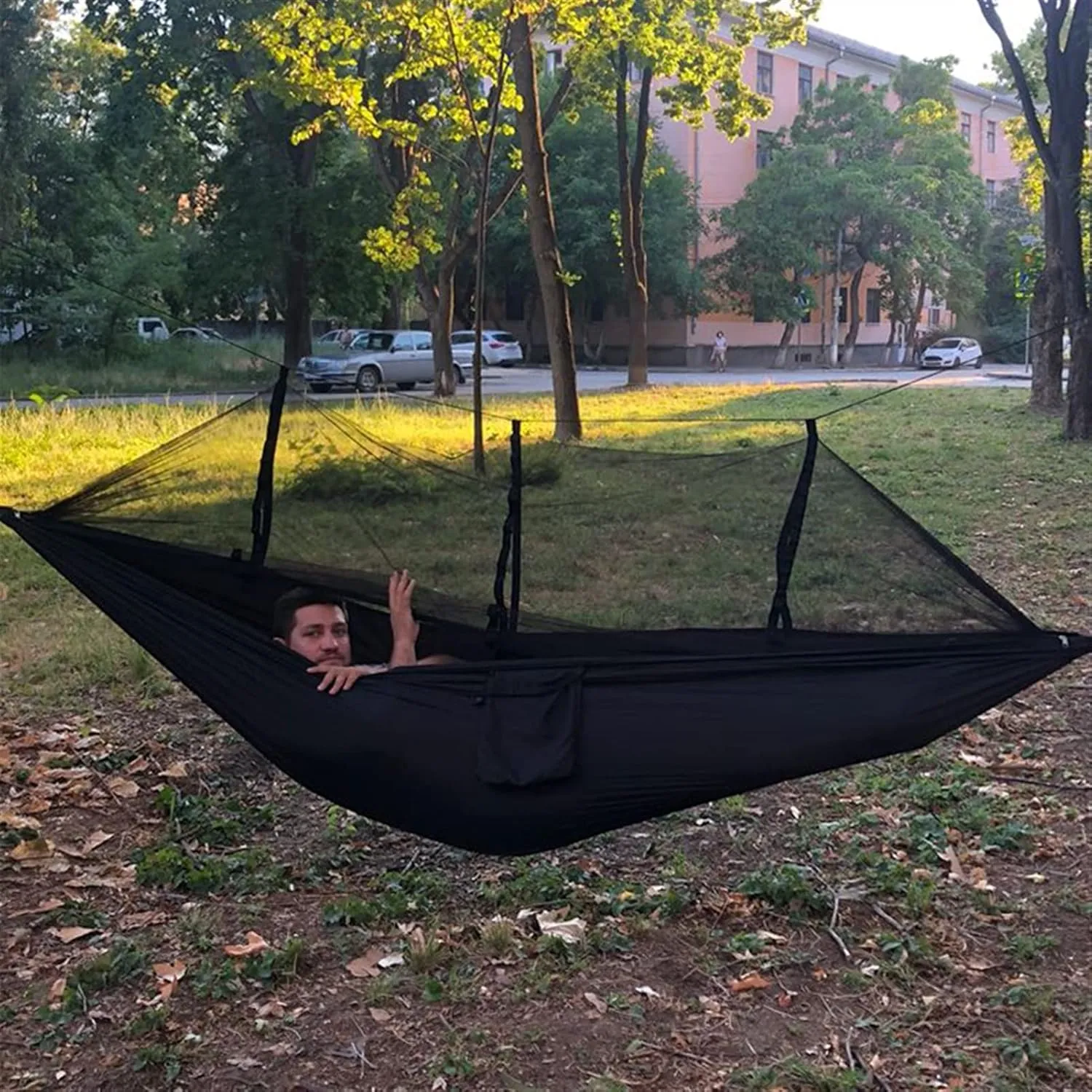 Swing Set Ultra Light Net Hammock, Tent Net, Outdoor Backyard Hiking Backpack, Travel Camping Double Swing Seat (Color : D)