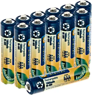 Synergy Digital Baby Monitor Batteries, Compatible with Angelcare AC1100 Baby Monitor, (Ni-MH, 1.25V, 1000mAh), Combo-Pack Includes: 12 x AAA Rechargeable Batteries