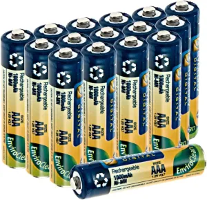 Synergy Digital Baby Monitor Batteries, Compatible with Angelcare AC1100 Baby Monitor, (Ni-MH, 1.25V, 1000mAh), Combo-Pack Includes: 16 x AAA Rechargeable Batteries