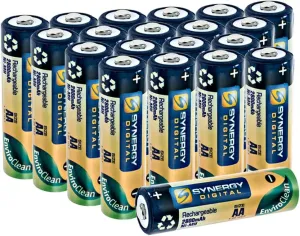 Synergy Digital Baby Monitor Batteries, Compatible with Angelcare AC300 Baby Monitor, (Ni-MH, 1.25V, 2800mAh), Combo-Pack Includes: 20 x AA Rechargeable Batteries