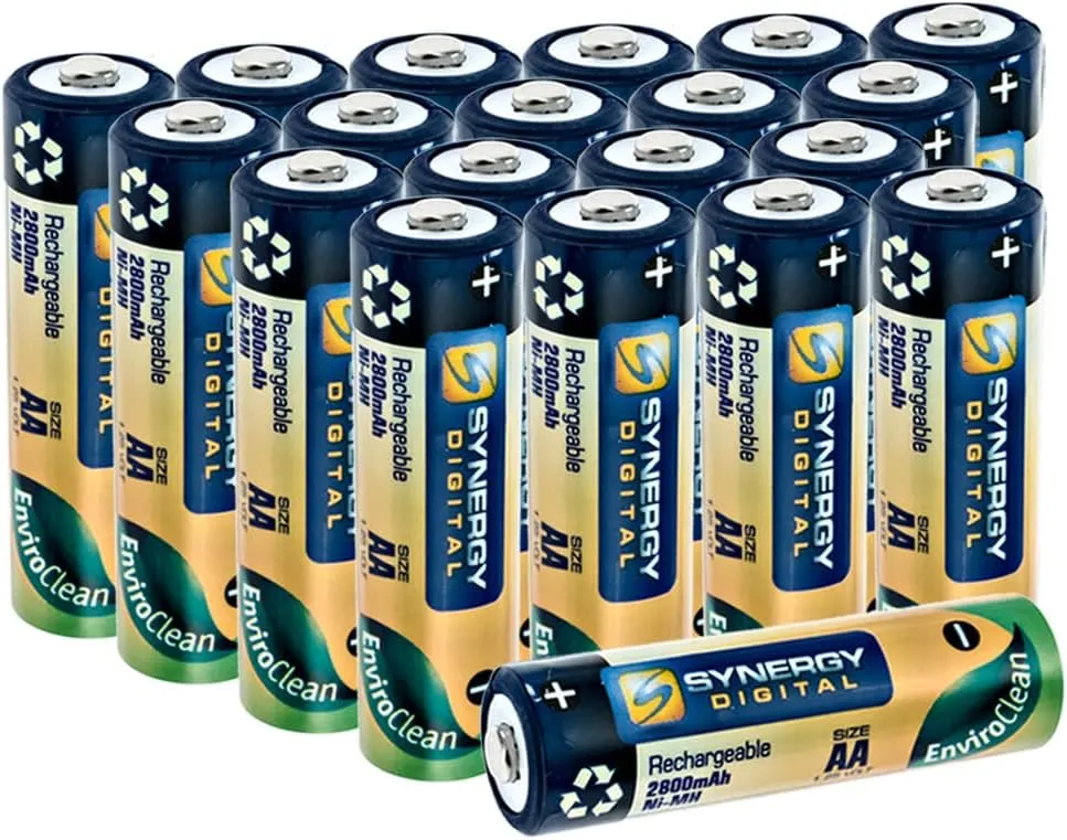 Synergy Digital Baby Monitor Batteries, Compatible with Angelcare AC300 Baby Monitor, (Ni-MH, 1.25V, 2800mAh), Combo-Pack Includes: 20 x AA Rechargeable Batteries