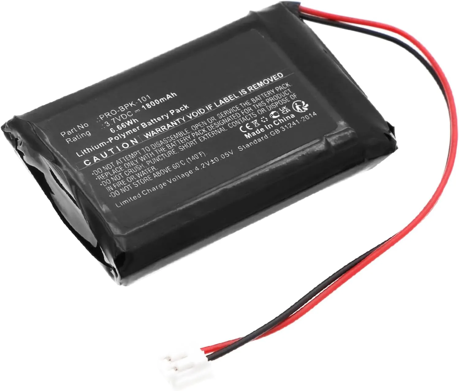 Synergy Digital Electronic Tuner Battery, Compatible with Fishman Fender Acoustasonic Electronic Tuner, (Li-Pol, 3.7V, 1800mAh) Ultra High Capacity, Replacement for Fishman Acc-FLU-RBT Battery