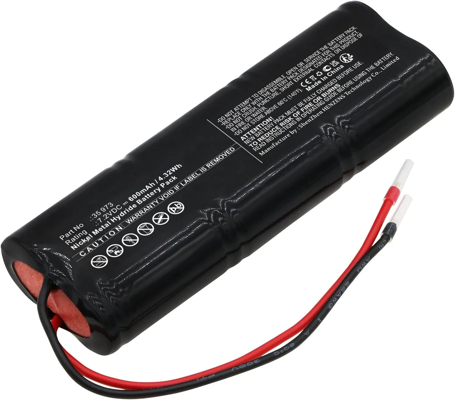 Synergy Digital Emergency Lighting Battery, Compatible with TELENOT 6/N-270AA Emergency Lighting, (Ni-MH, 7.2V, 600mAh) Ultra High Capacity, Replacement for TELENOT 35 973 Battery
