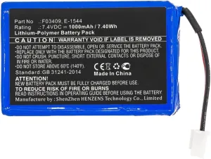 Synergy Digital Equipment Battery, Compatible with Satlink WS-6912 Equipment, (Li-Pol, 7.4V, 1000mAh) Ultra High Capacity, Replacement for Satlink E-1544 Battery
