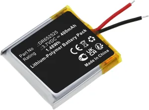 Synergy Digital Smartwatch Battery, Compatible with GolfBuddy 2ALG4 VoiceX Smartwatch, (Li-Pol, 3.7V, 400mAh) Ultra High Capacity, Replacement for GolfBuddy DR652525 Battery