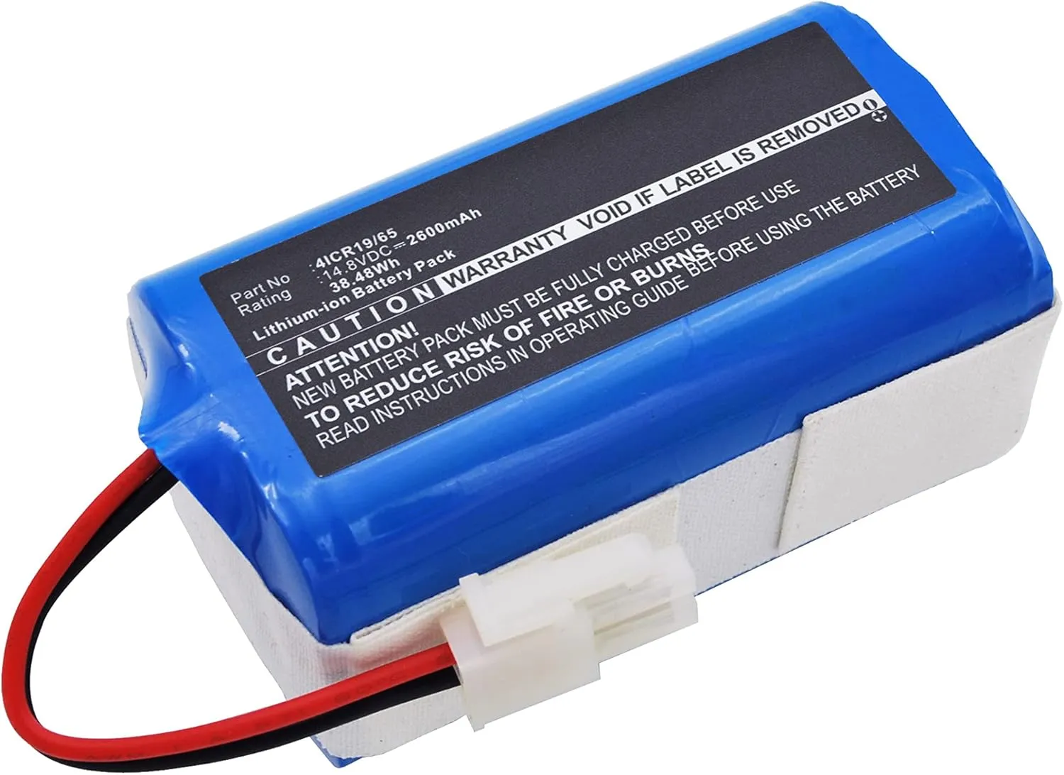 Synergy Digital Vacuum Cleaner Battery, Compatible with Silvercrest SSRA1 Vacuum Cleaner, (Li-ion, 14.8V, 2600mAh) Ultra High Capacity, Replacement for Ecovacs 4ICR19/65 Battery