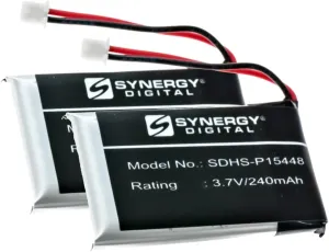 Synergy Digital Wireless Headset Batteries, Compatible with MITEL 6940 Wireless Headset, (Li-Pol, 3.7V, 240mAh), Replacement for MITEL 50005711 Battery, Pack Includes: 2 x SDHS-P15448 Batteries