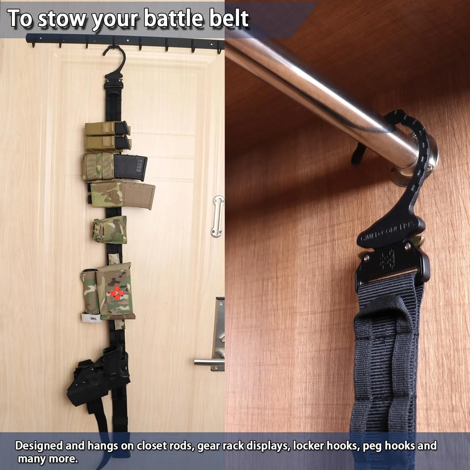 Tactical Battle Belt - Heavy Duty With Hanger MOLLE 1.75'' Outer With Inner Belt