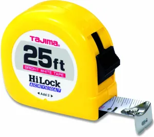Tajima HL-25BW 25' Standard Scale Tape Measure with 1" Steel Blade