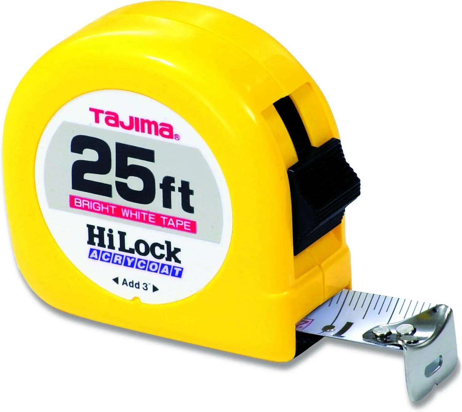 Tajima HL-25BW 25' Standard Scale Tape Measure with 1" Steel Blade