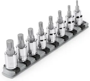 TEKTON 3/8 Inch Triple Square Bit Socket Set with Rail, 8-Piece (M4-M12) | SHB91108