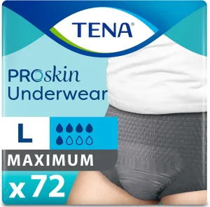 TENA Incontinence Underwear for Men, Maximum Absorbency, ProSkin, Large -18 Count (Pack of 4)