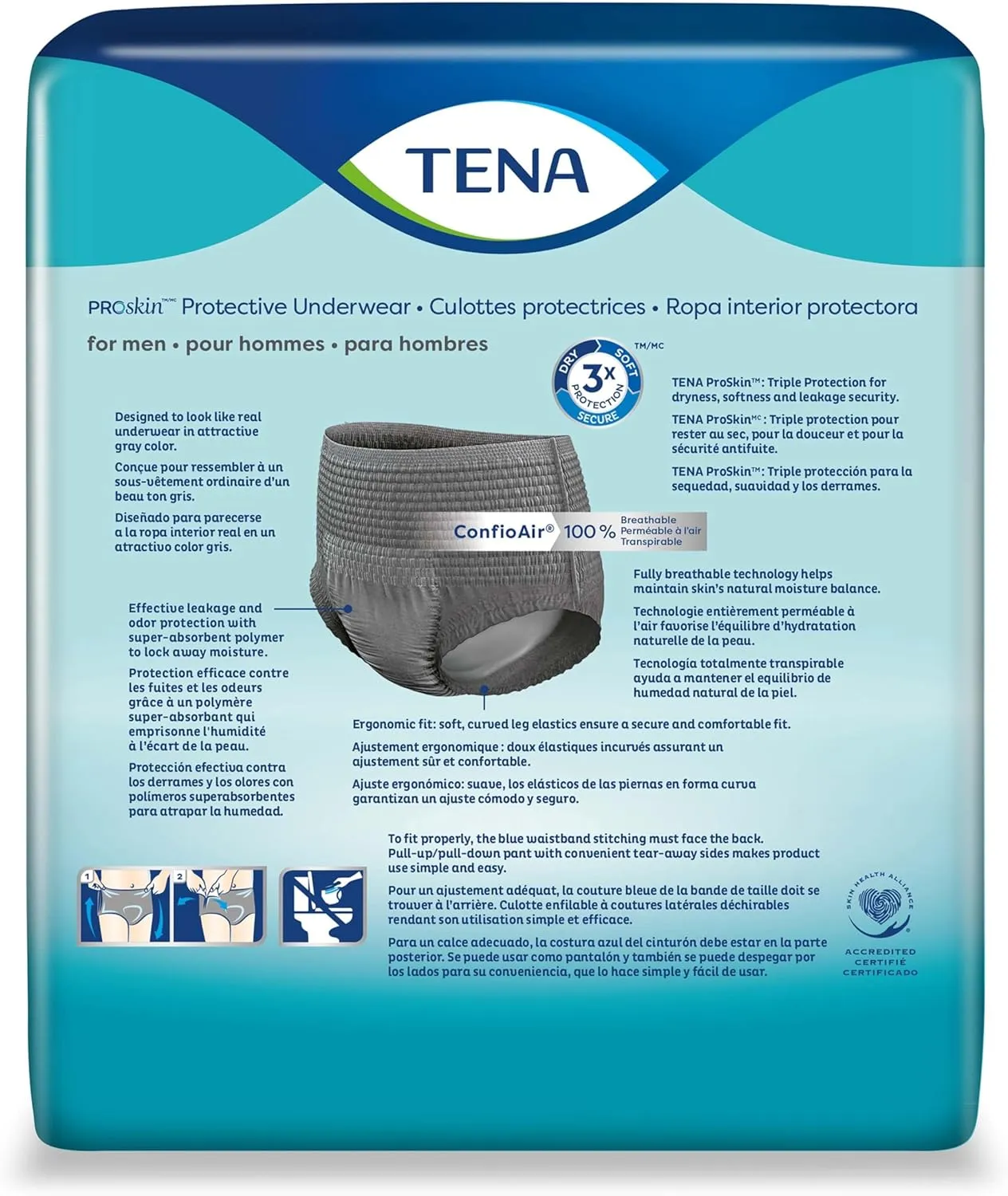 TENA Incontinence Underwear for Men, Maximum Absorbency, ProSkin, Large -18 Count (Pack of 4)